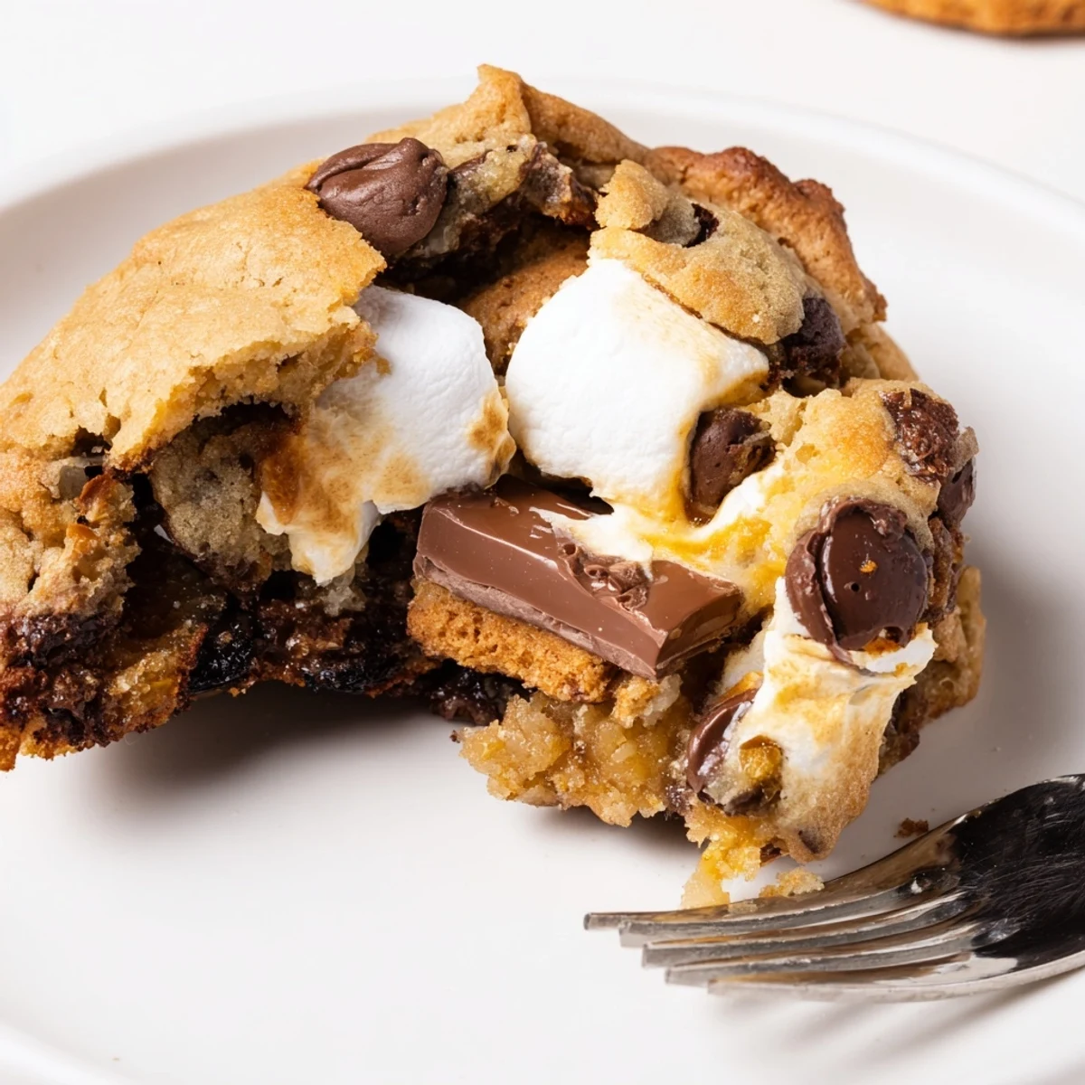 Messy Smores Stuffed Cookies
