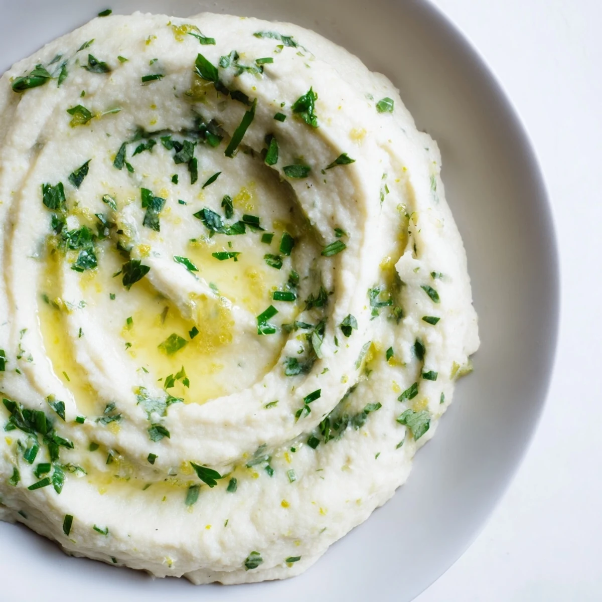 Creamy and bright, this cauliflower mash recipe combines garlic, lemon herbs, and a smooth texture.