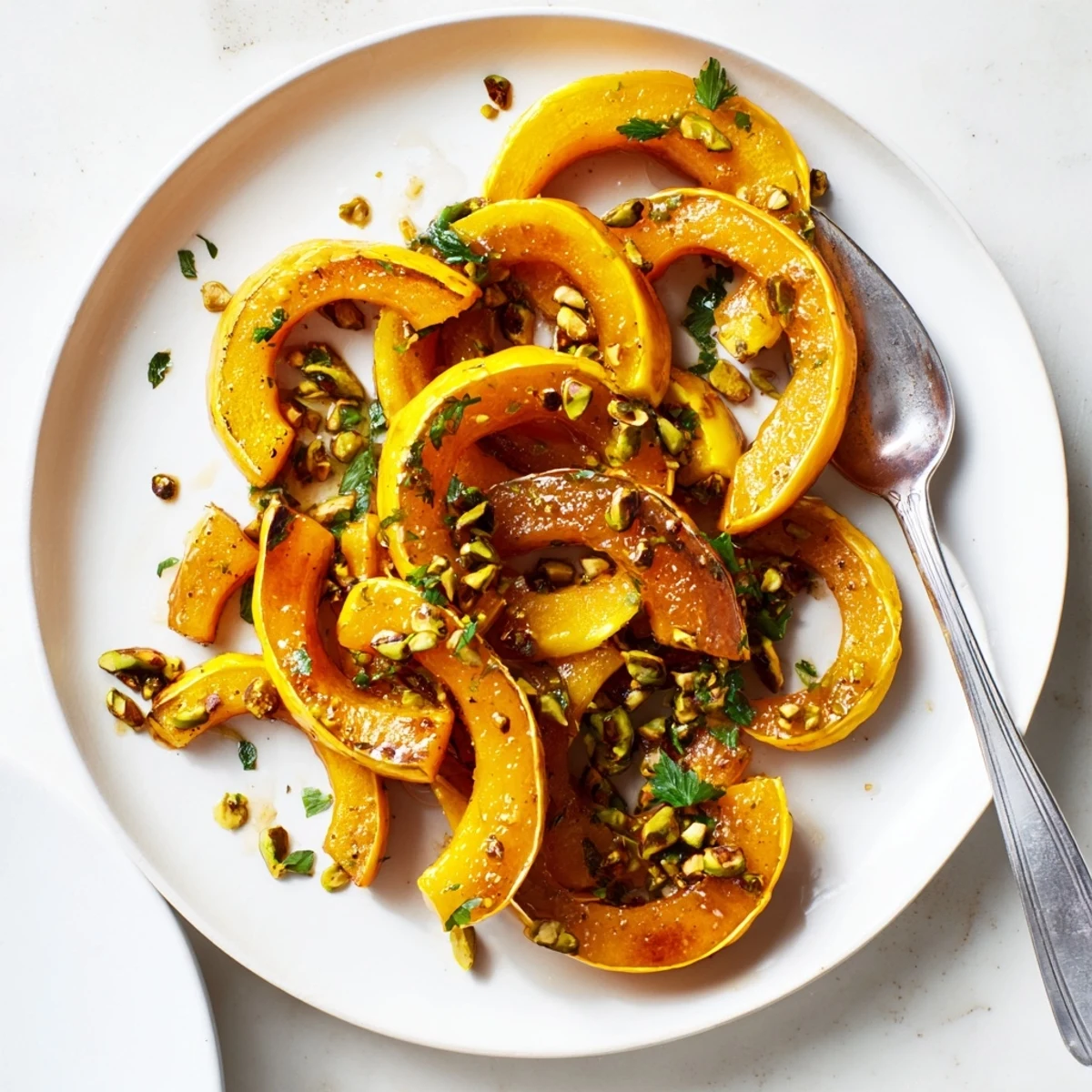 Baked Delicata Squash Pistachios