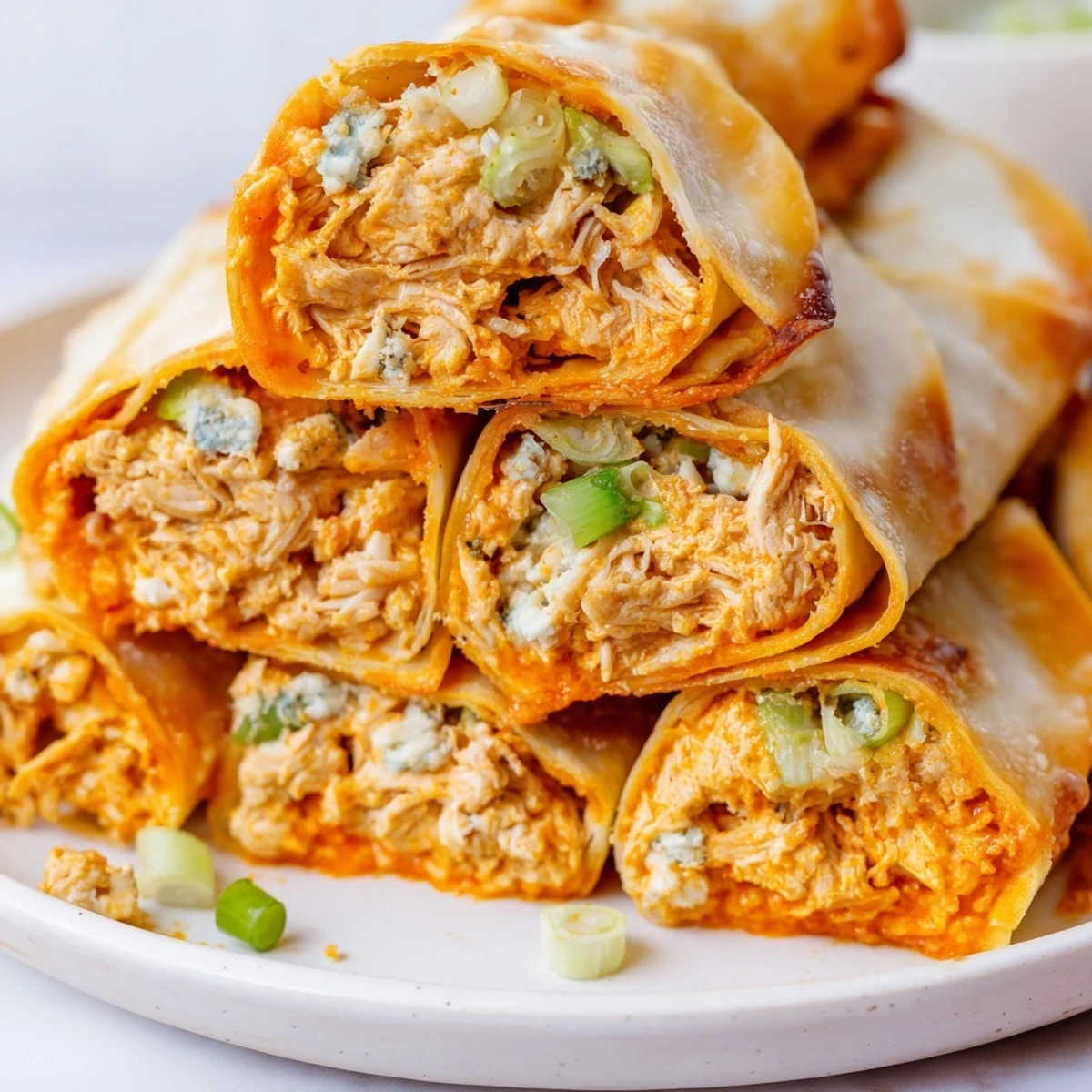 Buffalo Chicken Pinwheel Wontons