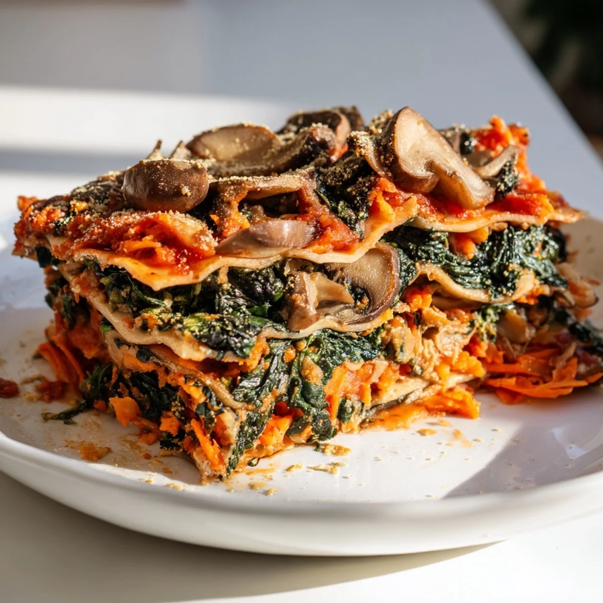 Vegan Mushroom Spinach Lasagna
