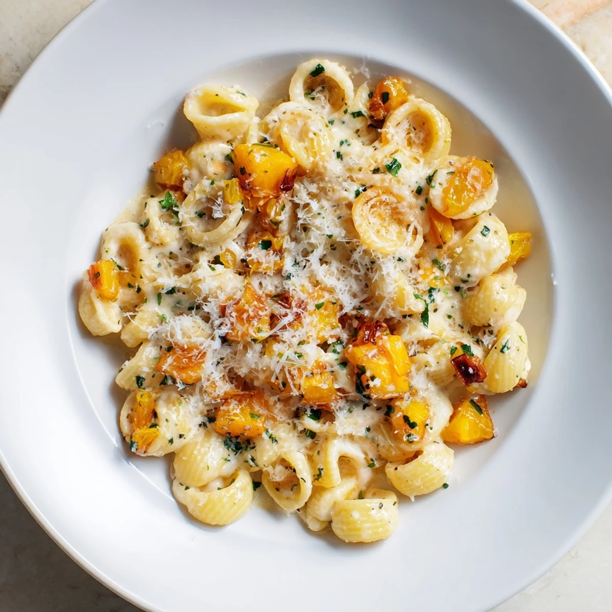 Creamy French Onion Ditalini bubbling with melted Gruyère, a comforting vegetarian pasta main.