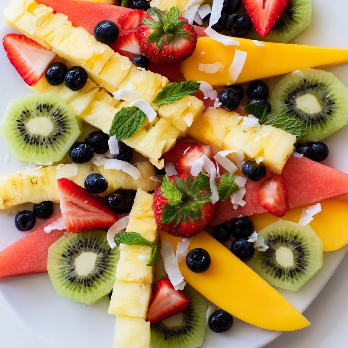 A gorgeous display of a Tropical Pineapple Platter, a refreshing vegan platter to enjoy.