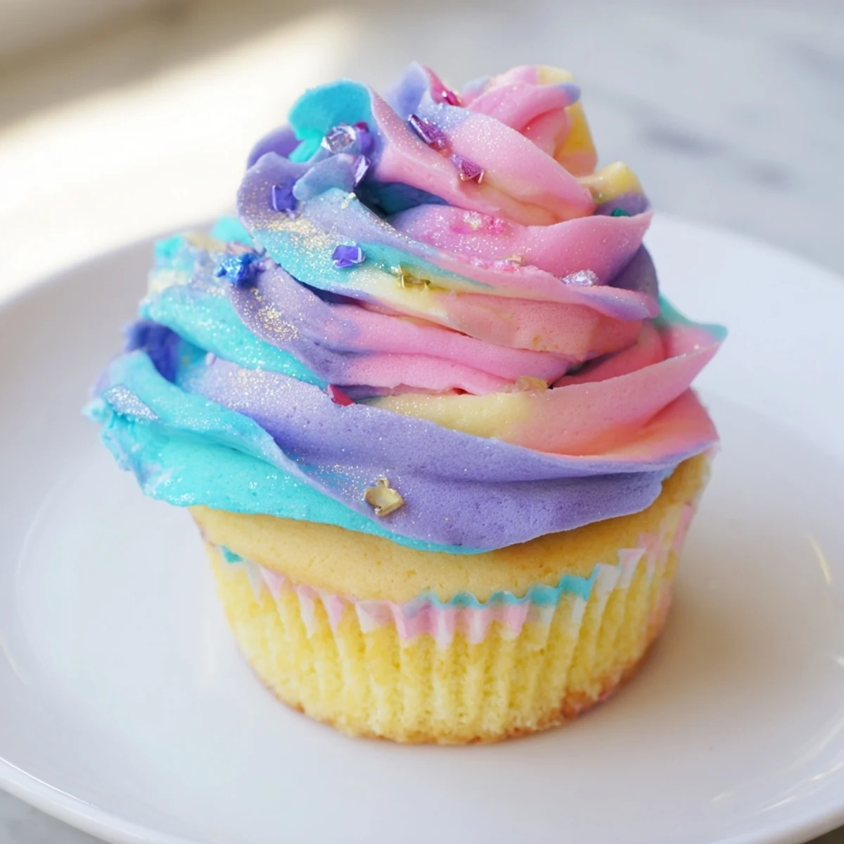 The full Magical Unicorn Dessert Table, a whimsical presentation of colorful pastries, ready to serve and enjoy.