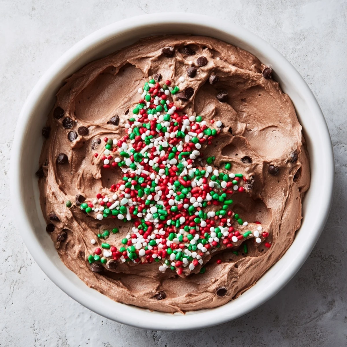 Festive Tree Brownie Dip, creamy and chocolatey, ready to scoop with graham crackers and pretzels, sweet and delightful.