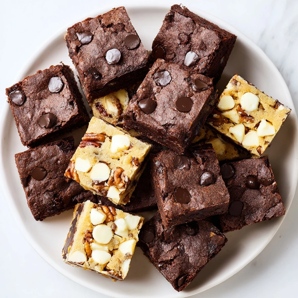 Delicious Dessert Platter: Brownie and Blondie Squares, ideal for sharing with friends and family.