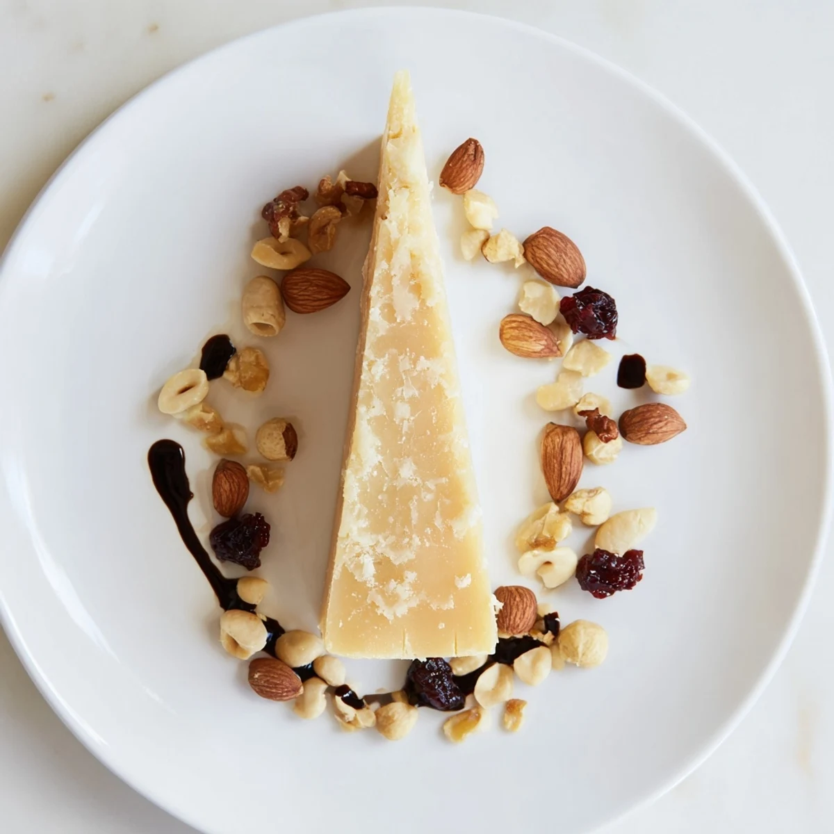 Perfectly arranged "The Sundial" appetizer features the cheese, balsamic, and nut "hours" for elegant serving.