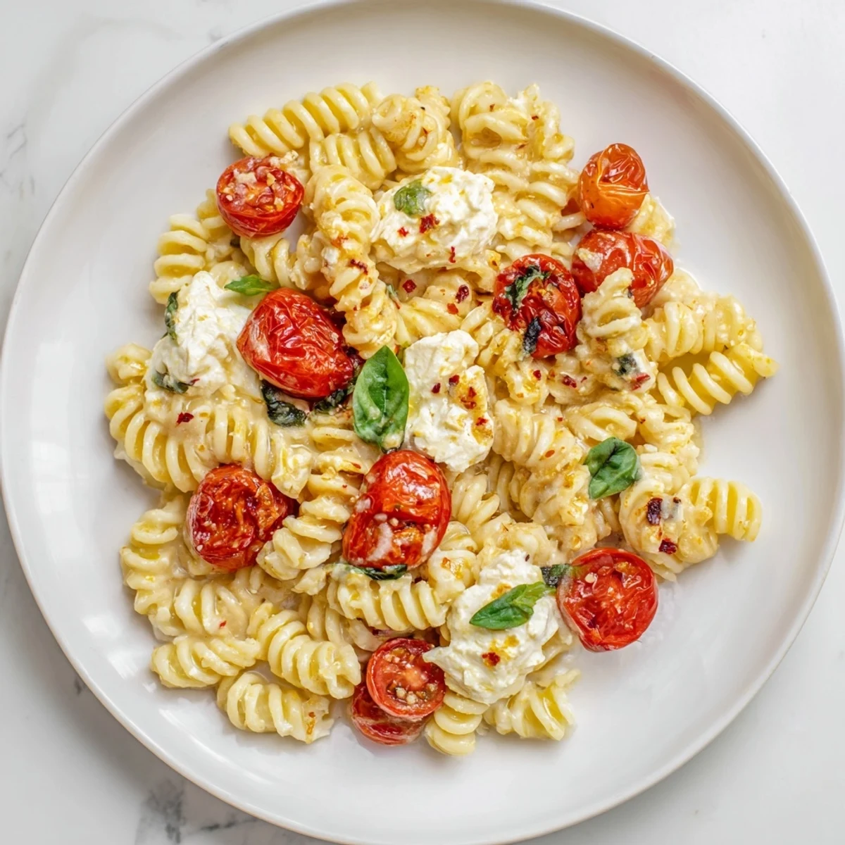 Golden-baked feta cheese melds with tomatoes in this vibrant Baked Feta Pasta.