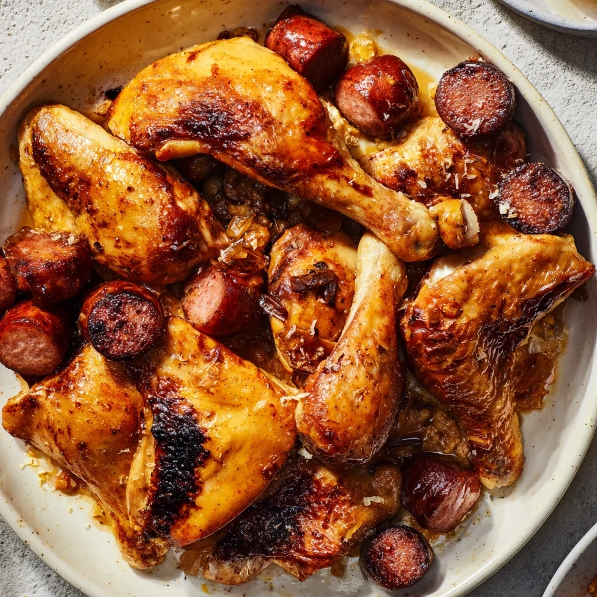 A plate of warm Chicken and Sausage Bisquick Balls, showcasing savory, cheesy deliciousness at a potluck.