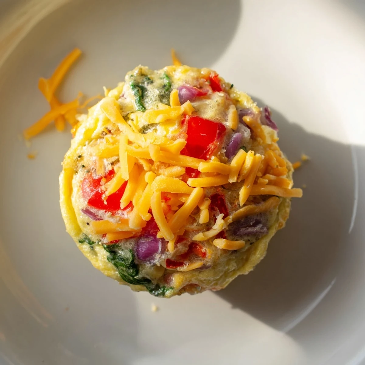Golden-brown Veggie Egg Muffins bursting with colorful vegetables, a savory, protein-packed breakfast bite.