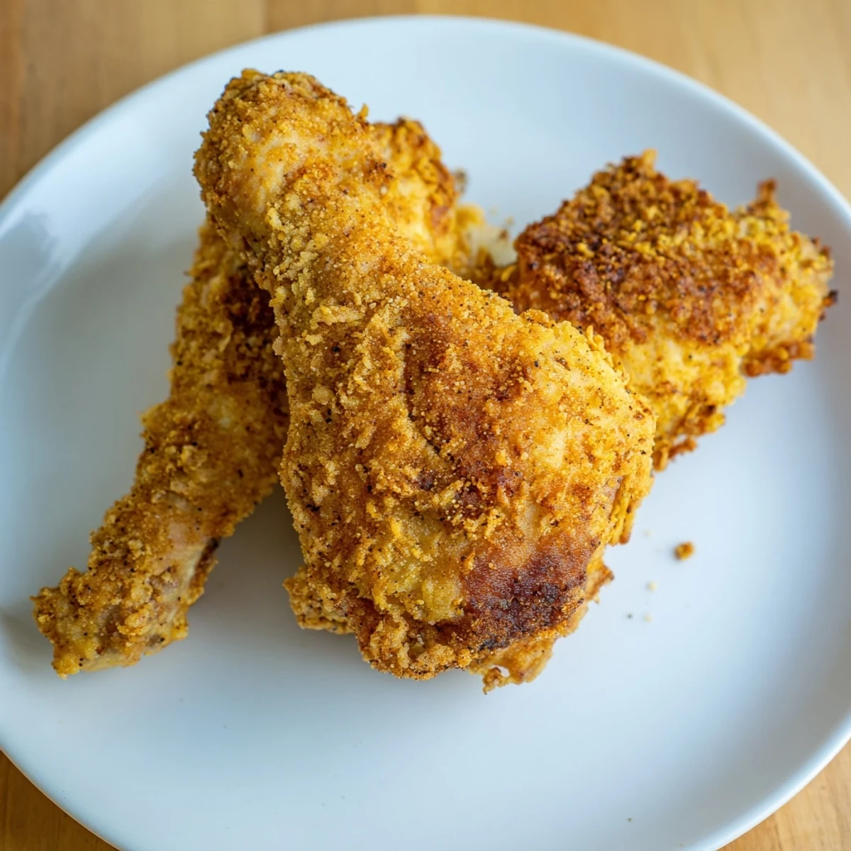 Golden-brown KFC crispy chicken shows a delicious, flavorful, and crunchy homemade creation.