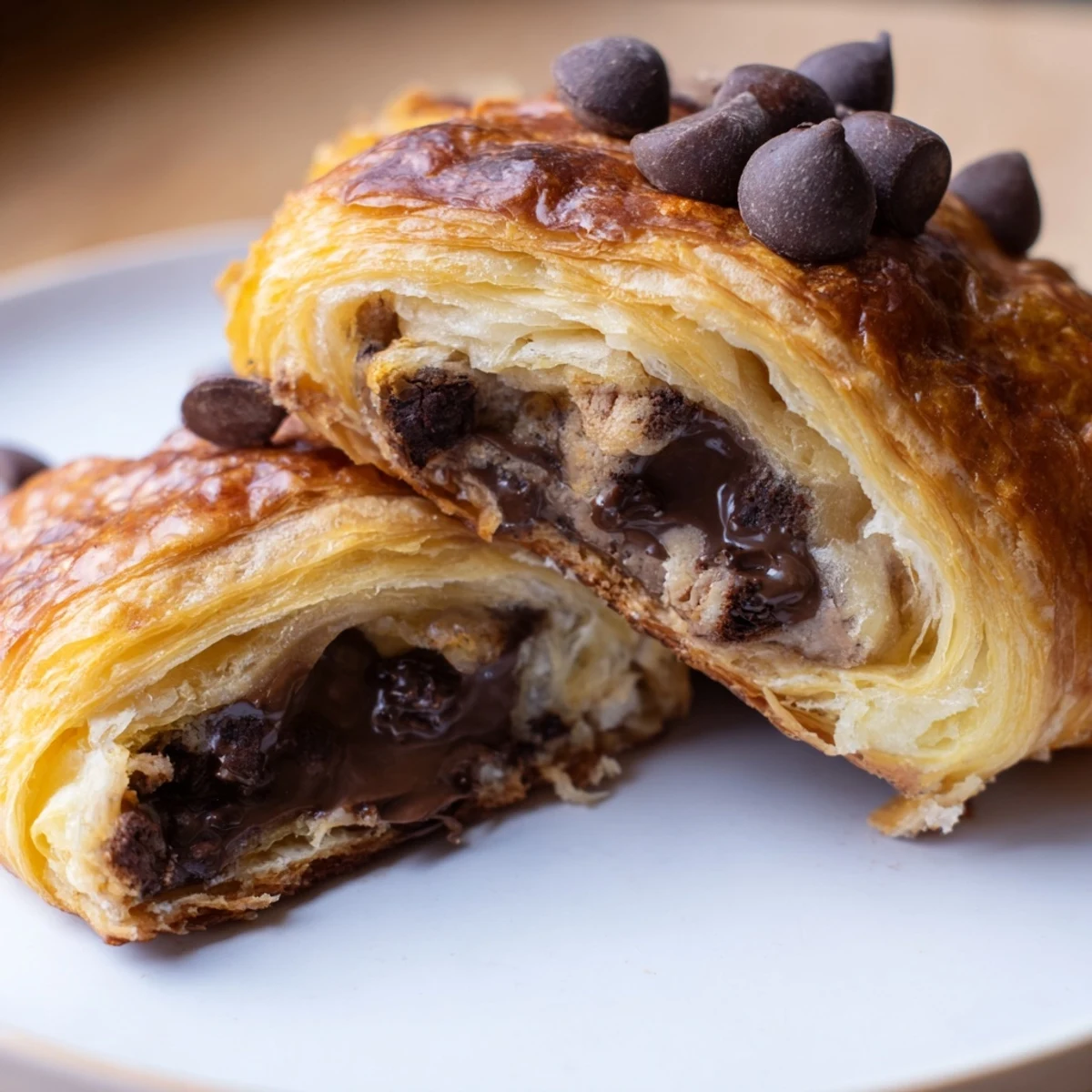 Freshly baked Viral Crookies, a delicious swirl of croissant dough and warm cookie filling, ready to serve.