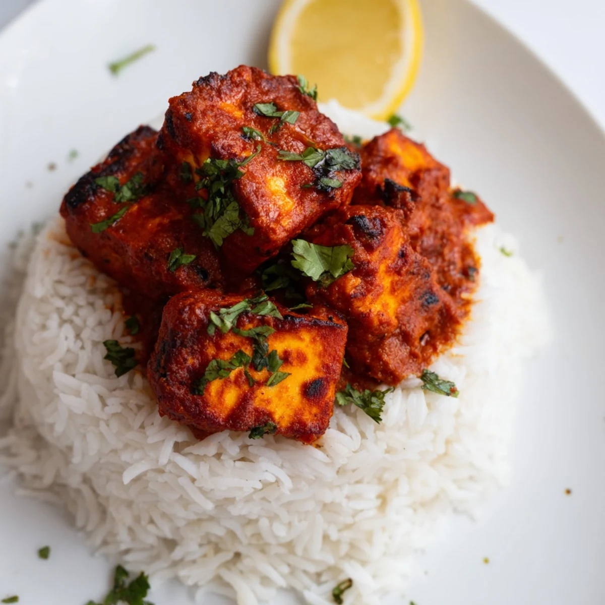 Creamy, vibrant Paneer Tikka Masala, a delicious vegetarian Indian meal ready to savor.