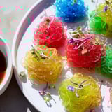 Neon Agar-Agar Noodle Clouds