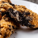Imagine the textures: juicy inside, a sweet and crunchy Oreo coating on these fried chicken tenders, ready to enjoy.