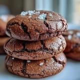 Stack of Hojicha Brown Butter Cookies showcasing a rich, caramelized crumb with visible roasted tea specks throughout.