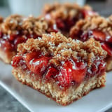 Strawberry Rhubarb Crumble Bars
