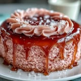 Pink Rosé Velvet Cake, adorned with a luxurious shimmering gold drizzle.