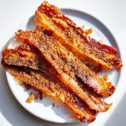 Crispy Snoop Dogg Billionaire Bacon with a glistening, caramelized brown sugar coating, perfect for brunch.