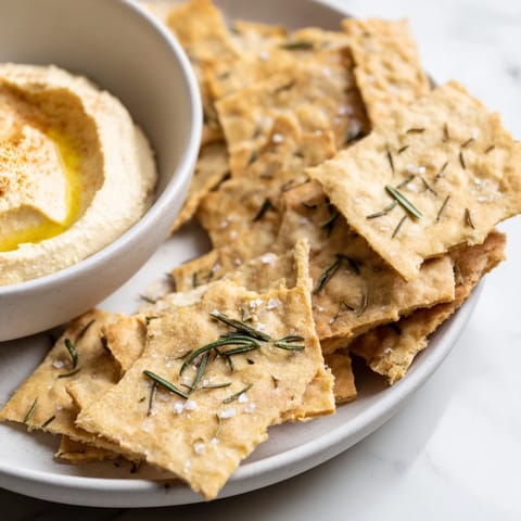 Rosemary Crackers with Hummus