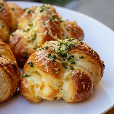 Warm, cheesy Savory Rolls: Crescent Roll Baked Cheese Bites, fresh from the oven, perfect for sharing as a snack.