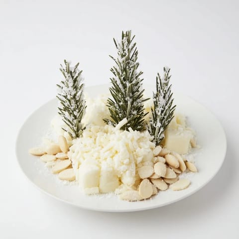 Beautiful cheese board: "The Frosted Pine" appetizer featuring almond pinecones and gluten-free crackers.