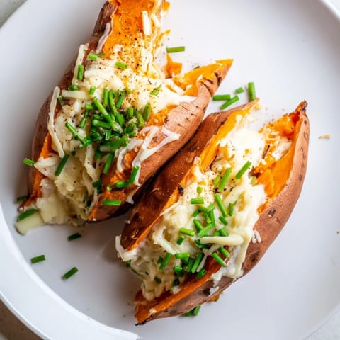 Beautiful close-up of a Sweet Potato & Cheese Whole Roast, perfect for a cozy weeknight dinner.