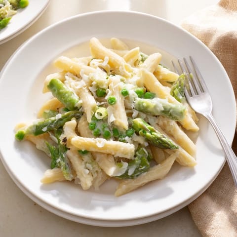 Garlic Parmesan Spring Vegetable Pasta