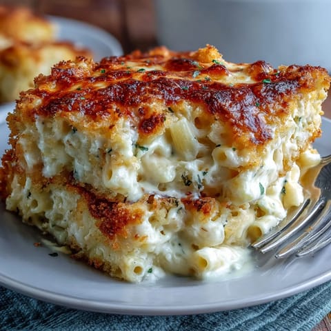 Southern Soul Food Oven-Baked Mac and Cheese with golden cheesy crust and bubbling edges, perfect for comforting family dinners.