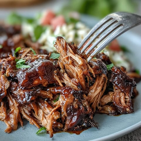 Tender, shredded Juneteenth BBQ Pulled Pork with bright watermelon slaw, a perfect plate.