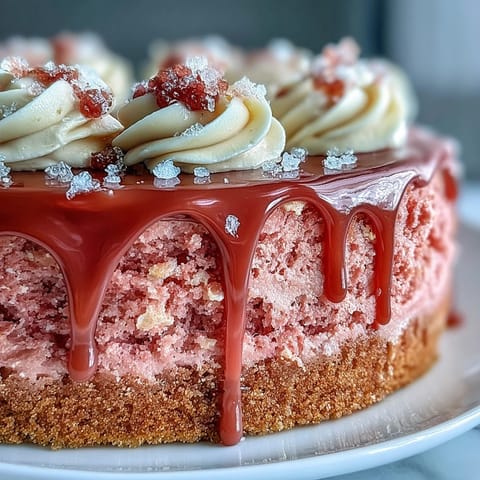 Elegant Bridal Shower Rosé Velvet Cake with dazzling gold drip.