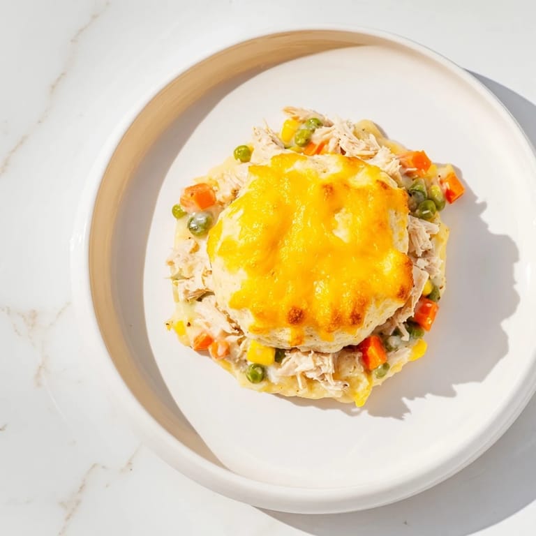 The warm, inviting aroma of this One-Pan Chicken Cobbler with cheesy, buttery biscuits.