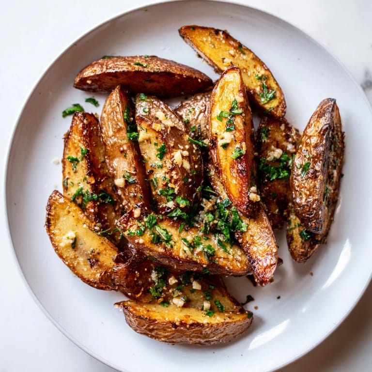 These delicious Quick Rosemary Roast Potato Wedges, infused with rosemary, make a tasty side dish.