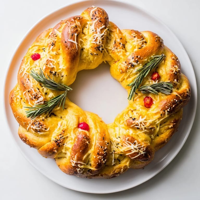 Close-up of a warm, twisted Budget Holiday Pretzel Wreath, perfect for sharing at any holiday gathering.