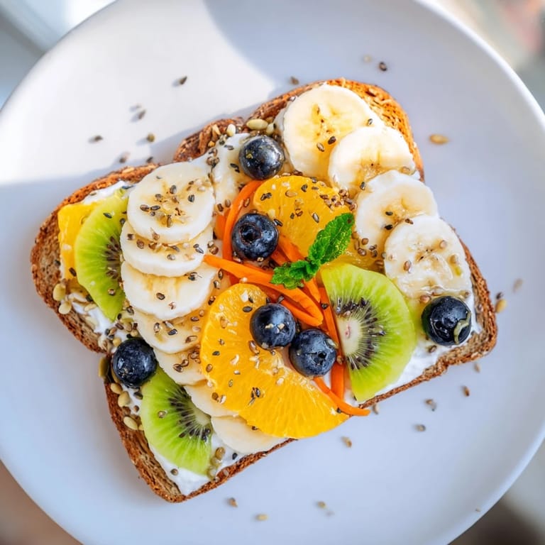 Enjoy vibrant, nutritious Morning Sun Breakfast Toast Designs; imagine toasted whole grain bread topped with fresh fruit.