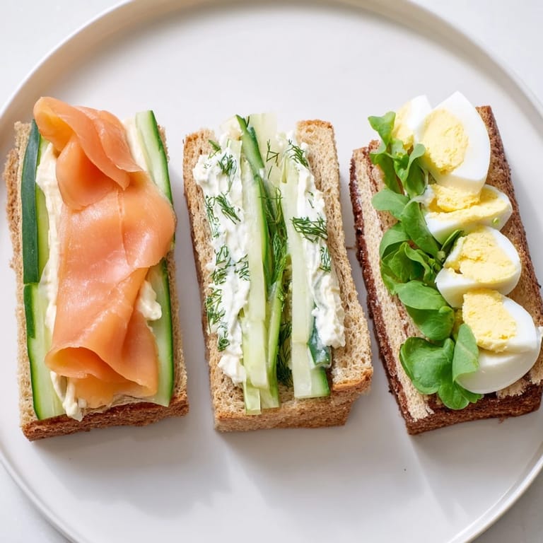 Elegant finger sandwiches, including cucumber and salmon, comprise this stunning Castle Feast Royal Tea Party.
