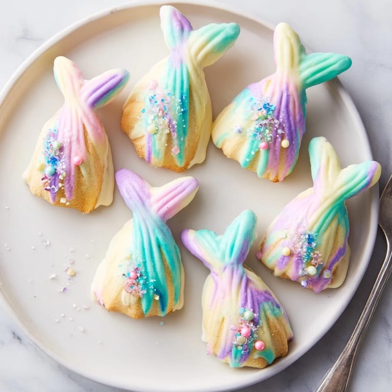 Freshly baked Mignardises Queue de Sirène displaying colorful swirls and textures, perfect for afternoon tea spreads.