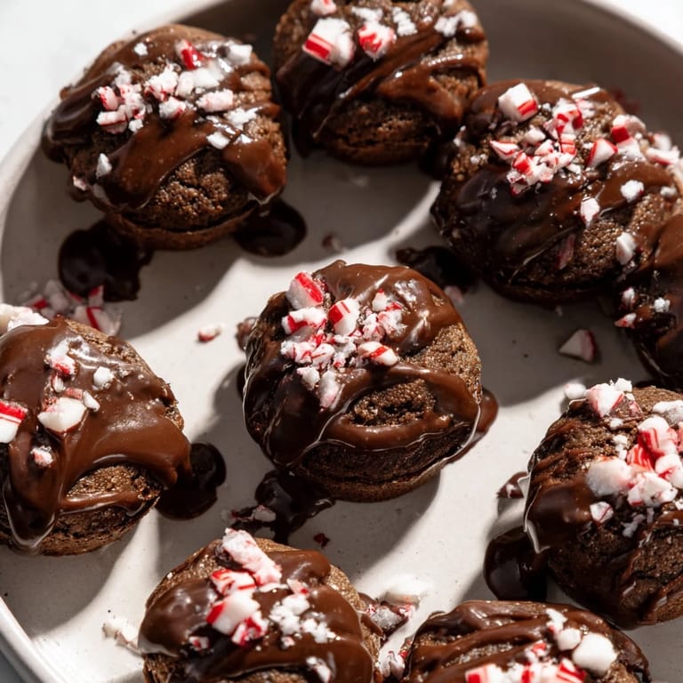 These decadent Peppermint Mocha Brownie Bites are perfectly portioned for a delightful chocolatey treat.
