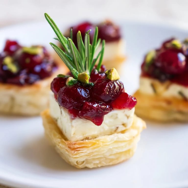 Warm and bubbly baked Mini Cranberry Brie Tart Wreath, showing rich, flavorful appetizers for your next party.