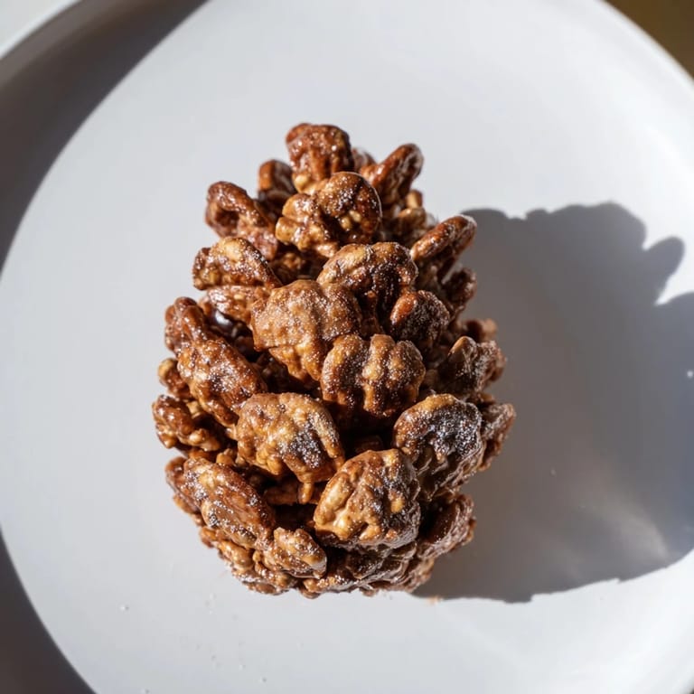 These adorable pinecone-shaped nut butter snacks, dusted with powdered sugar, look perfect for any party.