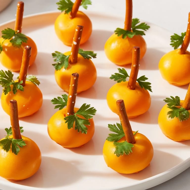 Vibrant overhead shot: A playful Pumpkin Patch Grid appetizer, perfect for a fall or Halloween gathering.