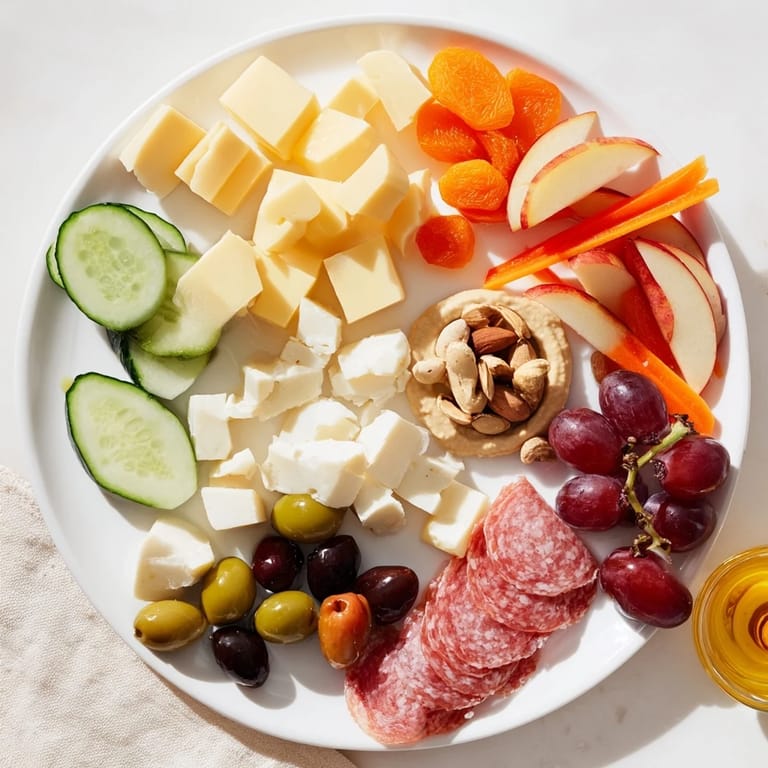 A beautifully laid-out Picnic Basket Snack Board offers a delicious array of bite-sized treats to share.