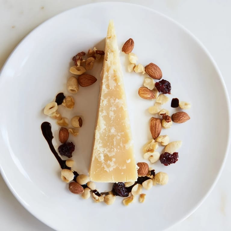 Perfectly arranged "The Sundial" appetizer features the cheese, balsamic, and nut "hours" for elegant serving.