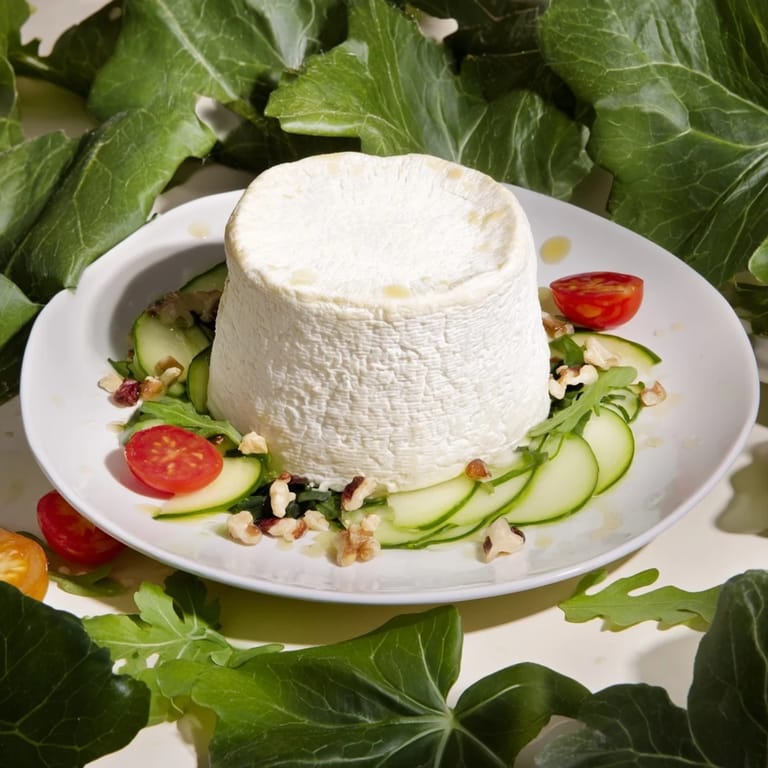 Close-up of the Zenith Point salad: fresh arugula, glistening tomatoes, leading to artisanal cheese.