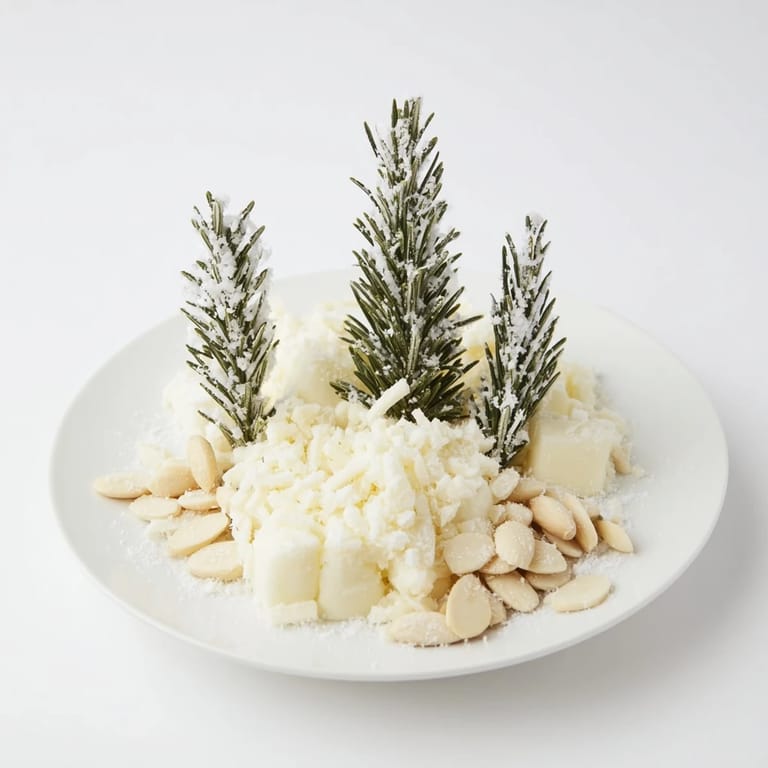 Beautiful cheese board: "The Frosted Pine" appetizer featuring almond pinecones and gluten-free crackers.