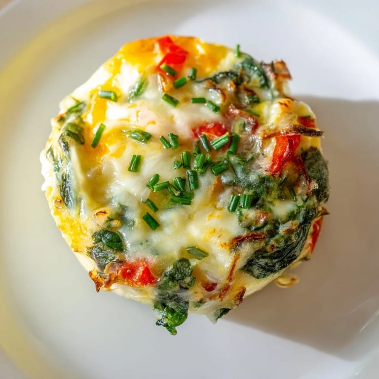 A close-up of savory Mini Crustless Quiches, showing fluffy egg texture and vibrant herbs.