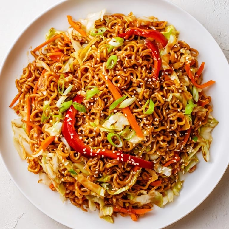 Enjoy this quick and easy Spicy Ramen Stir Fry, perfect for a weeknight dinner with friends.*