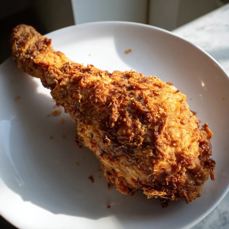 Close up shot of crispy KFC chicken, perfect for a family feast of fried goodness.