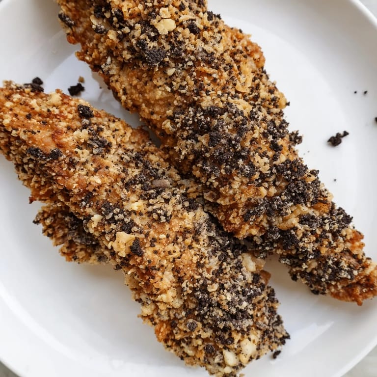 See the savory-sweet aroma floating from a plate of freshly fried Oreo Krusher-inspired chicken tenders!