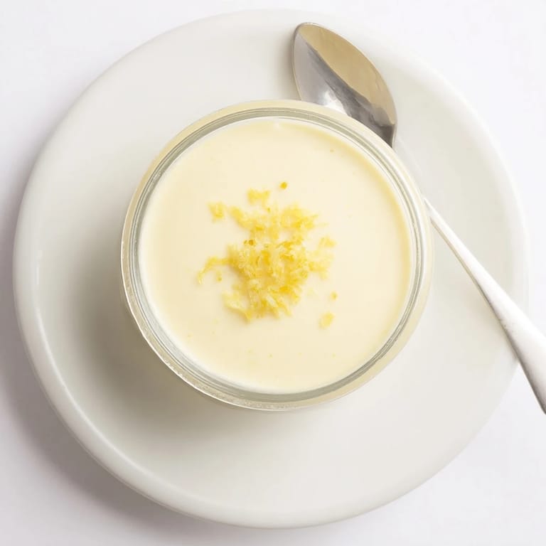 Silky smooth 3-Ingredient Lemon Posset, pictured in glass ramekins, ready for a delightful dessert.